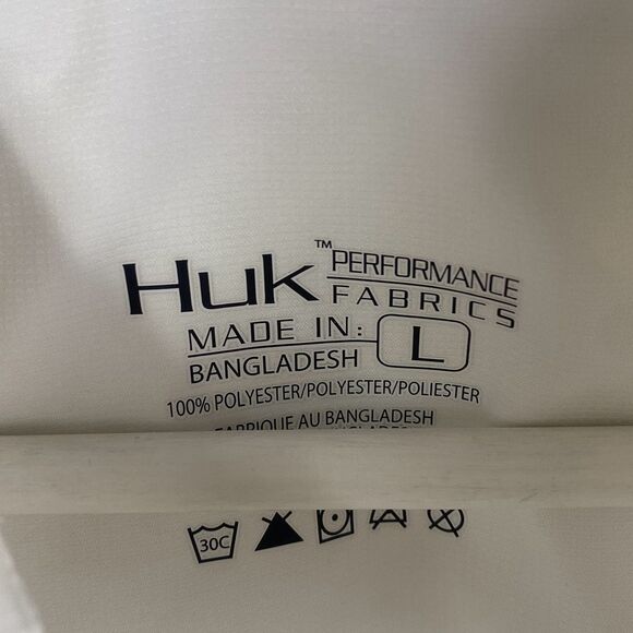 HUK Men's Tide Performance Button Down White Large NWOT D - Picture 7 of 10
